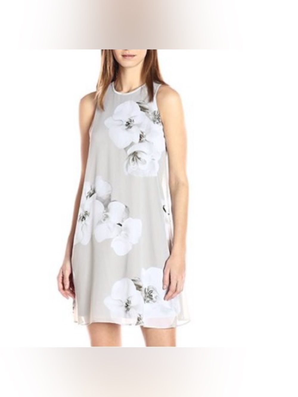 Calvin Klein White Satin-Look Blouse‎